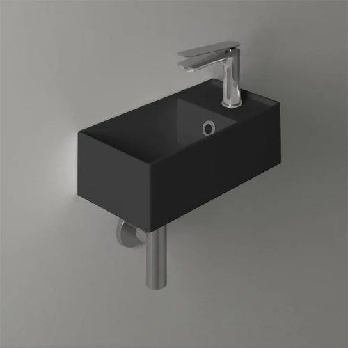 Раковина Simas Agile 40 R AG20 nero matt*1 Черная матовая фарфор подвесная, полувстраиваемая