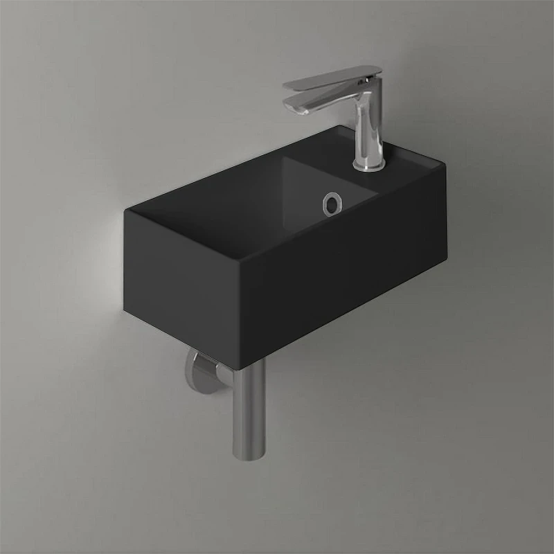 Раковина Simas Agile 40 R AG20 nero matt*1 Черная матовая фарфор подвесная, полувстраиваемая