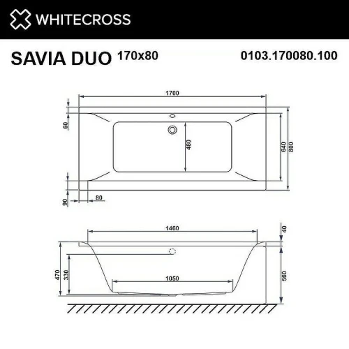 Акриловая ванна Whitecross Savia Duo 170x80 0103.170080.100.SOFT.CR с гидромассажем