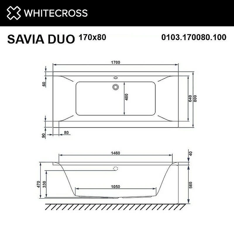 Акриловая ванна Whitecross Savia Duo 170x80 0103.170080.100.SOFT.CR с гидромассажем