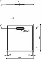Акриловый поддон для душа Ideal Standard Ultraflat New 80х80 T4466V3 Черный шелк