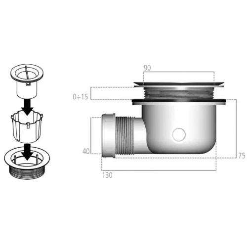 Сифон для душевого поддона Ideal Standard Ultraflat S K936367 цвет Neutral (нейтральный)