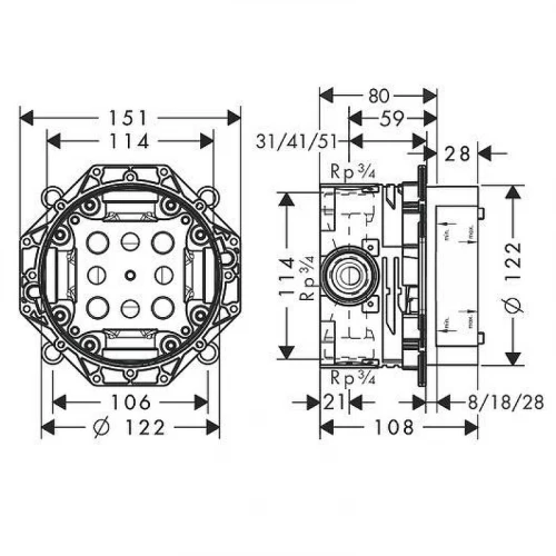 Смеситель для душа Hansgrohe Rebris E 72668000S цвет Хром