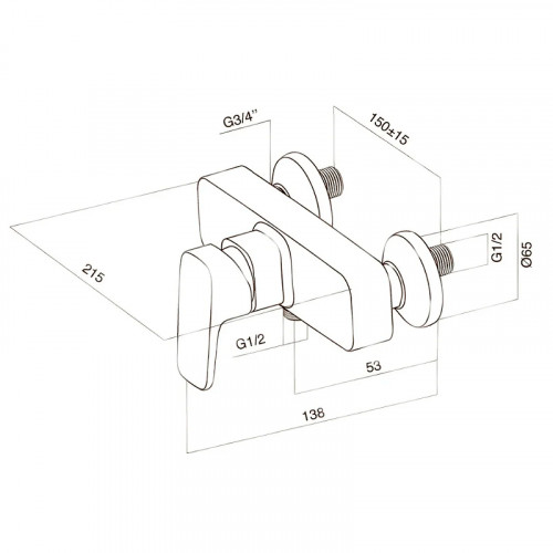 Смеситель для душа AM.PM Jump F7220000 Хром латунь на стену