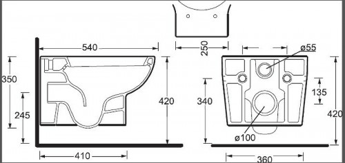 Унитаз BelBagno Bingo BB548CH подвесной без сиденья фаянс подвесной