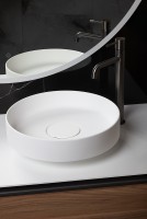 Раковина-чаша Boheme Corian 40 801-MW Белая матовая искусственный камень (литьевой мрамор) накладная