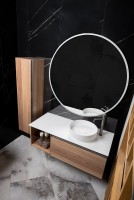 Раковина-чаша Boheme Corian 40 801-MW Белая матовая искусственный камень (литьевой мрамор) накладная