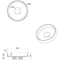 Раковина-чаша Boheme Corian 40 801-MW Белая матовая искусственный камень (литьевой мрамор) накладная