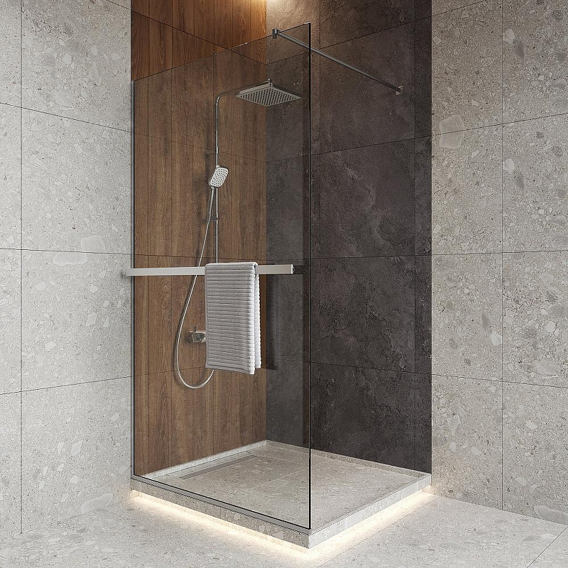 Душевая перегородка DIWO Элиста 110 MG-EL-110-CL профиль Хром матовый стекло прозрачное