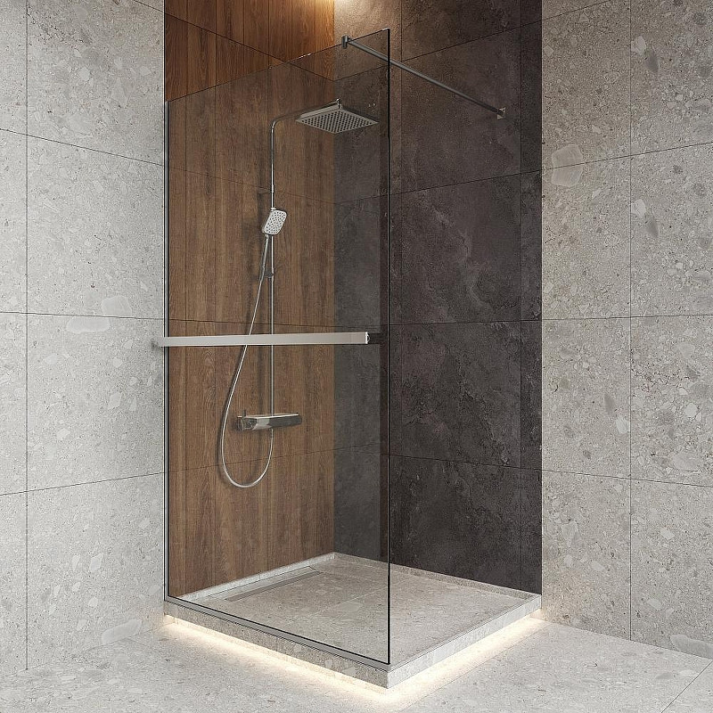 Душевая перегородка DIWO Элиста 110 MG-EL-110-CL профиль Хром матовый стекло прозрачное