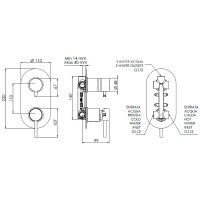 Смеситель для душа Remer X-Style X93DO Золото глянцевое латунь встраиваемый