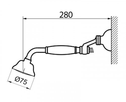 Душевой гарнитур Webert Ottocento AC0704010 Золото латунь на стену