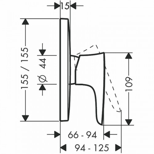 Смеситель для душа Hansgrohe PuraVida 15665000 Хром латунь встраиваемый