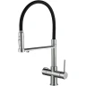 Смеситель для кухни ZorG Steel Hammer SH 2003 CR Хром Черный латунь на столешницу