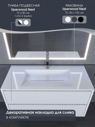 Раковина Uperwood Next Premium 100 RNext100wg цвет Белый глянцевый