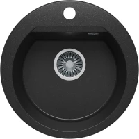 Кухонная мойка Polygran Atol-460 №16 678897 Черная искусственный камень (литьевой мрамор) встраиваемый