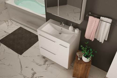 Тумба под раковину 1MarKa Соната 90Н У83680 Белый глянец МДФ / ЛДСП