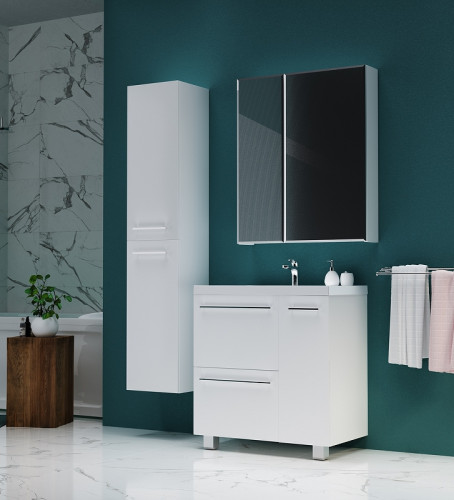 Тумба под раковину 1MarKa Соната 90Н У83680 Белый глянец МДФ / ЛДСП