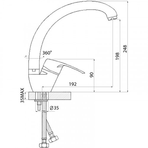Смеситель для кухни Melodia della vita Medico Argus MDV40412 Хром
