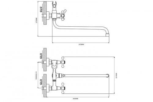 Смеситель для ванны Ekko E26019 универсальный цвет Хром