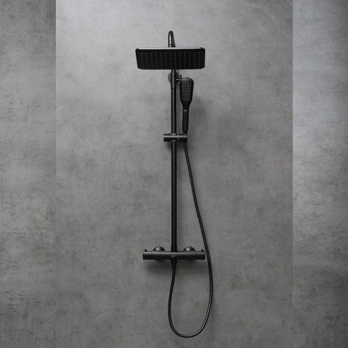 Душевая система Lemark Ursus LM7270BL c термостатом цвет Черный матовый