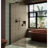 Душевая перегородка Maybah Glass MGD-696-6ш 790x1950 в широком профиле Черный стекло бронзовое