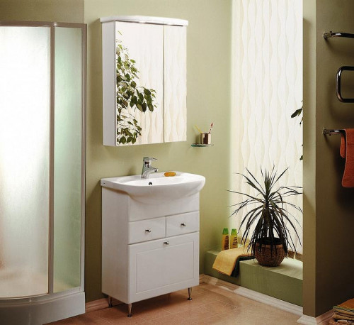 Тумба под раковину Aquaton Норма 61 1A054901NO010 с бельевой корзиной Белая