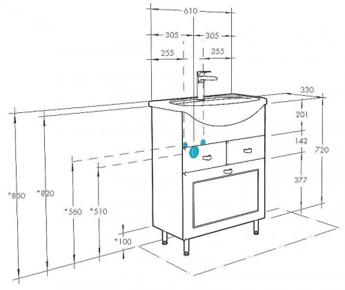 Тумба под раковину Aquaton Норма 61 1A054901NO010 с бельевой корзиной Белая
