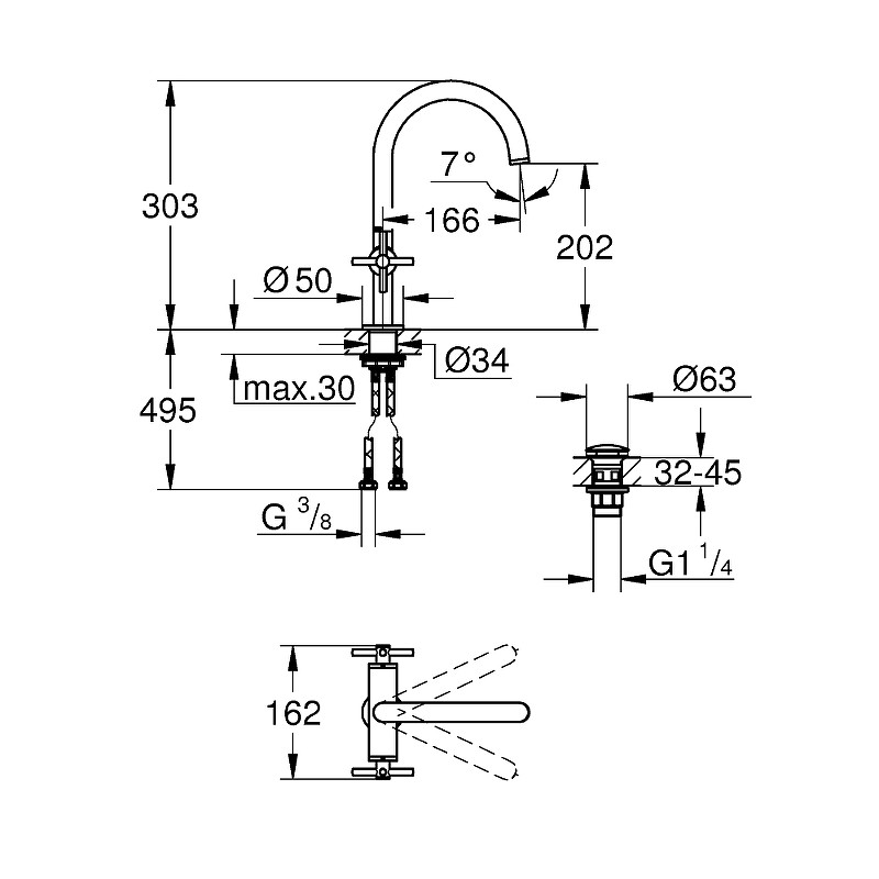 Смеситель для раковины Grohe Atrio 21019003 Хром