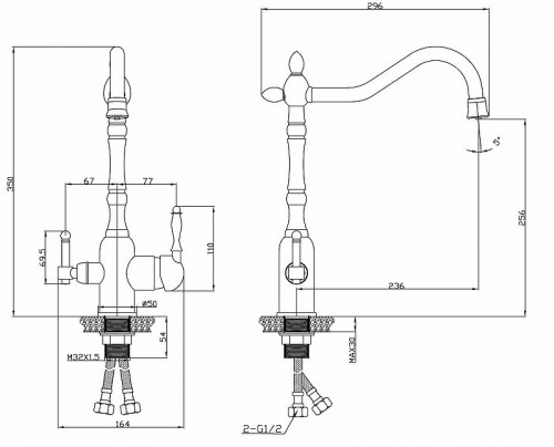 Смеситель для кухни ESKO Florence FR 519 Br Бронза Сатин латунь