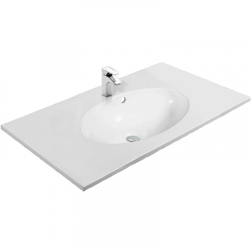 Раковина Эстет Вегас 80 ФР-00000959 Белая искусственный камень (литьевой мрамор) полувстраиваемая