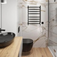Электрический полотенцесушитель Ника Step-1 80/40 Черный матовый нержавеющая сталь