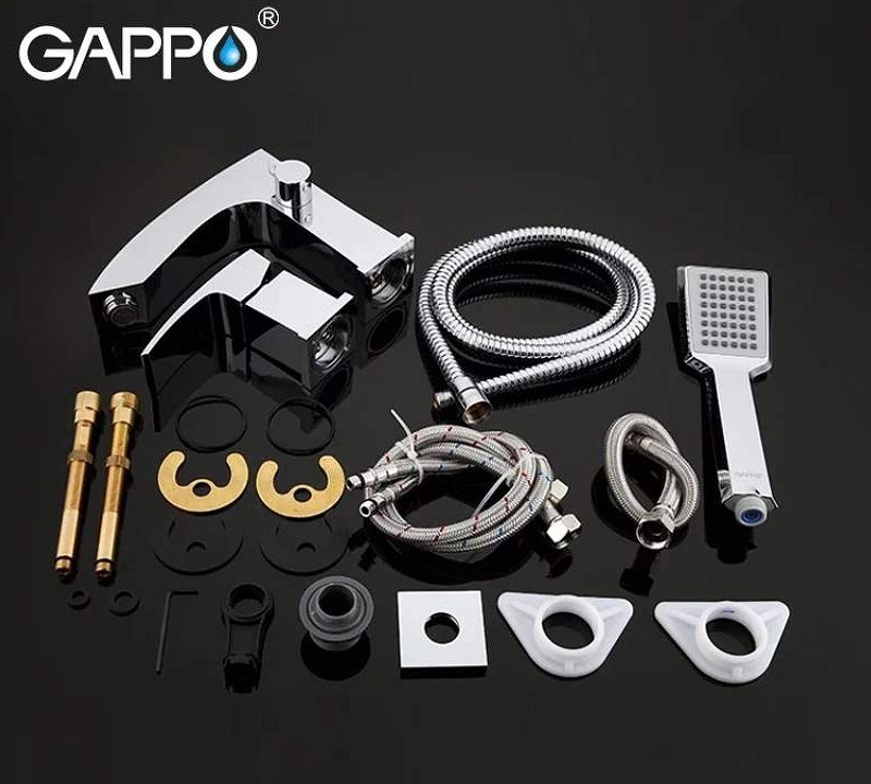 Смеситель на борт ванны Gappo G07 G1107 Хром латунь