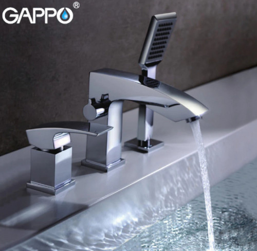 Смеситель на борт ванны Gappo G07 G1107 Хром латунь