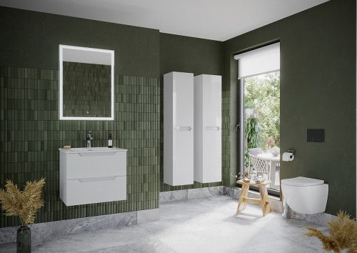 Шкаф пенал Sancos Norma 2.0 35 PNR2.035W подвесной Белый глянец МДФ / ЛДСП