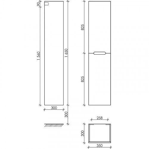 Шкаф пенал Sancos Norma 2.0 35 PNR2.035W подвесной Белый глянец МДФ / ЛДСП
