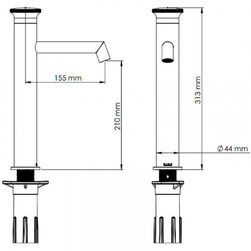 Смеситель для раковины Teska Arte Leo L E5528 Черный матовый латунь