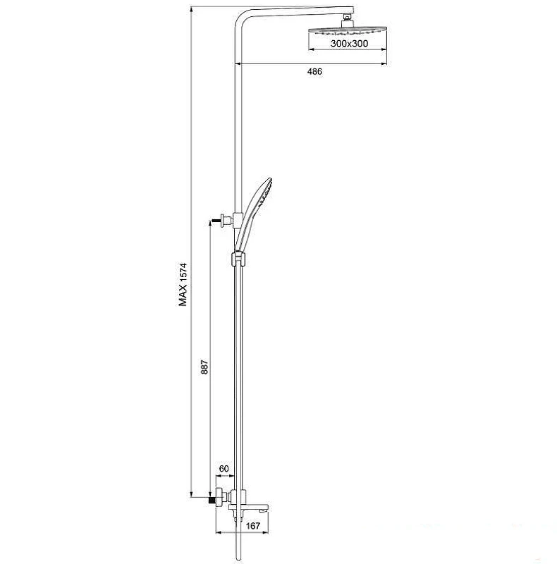 Душевая система Gappo G17-6 G2417-60 с термостатом Черная матовая латунь на стену