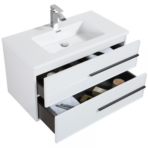 Тумба с раковиной Parly Spa Bella 70 Bella70 10142 подвесная Белая глянцевая