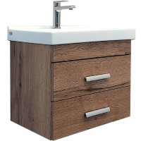 Тумба с раковиной Comforty Никосия 60П 00-00008853 подвесная Дуб темный МДФ / ЛДСП