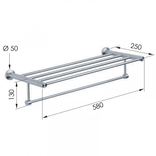 Полка для полотенец Remer Minimal Mi70INOXCR Нержавеющая сталь