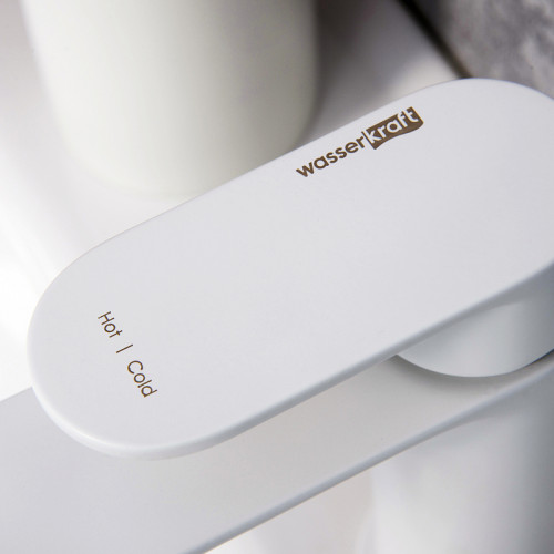 Смеситель для раковины WasserKRAFT Mindel 8503H Белый матовый латунь