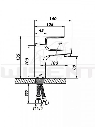 Смеситель для раковины Wisent WP10201 цвет Хром