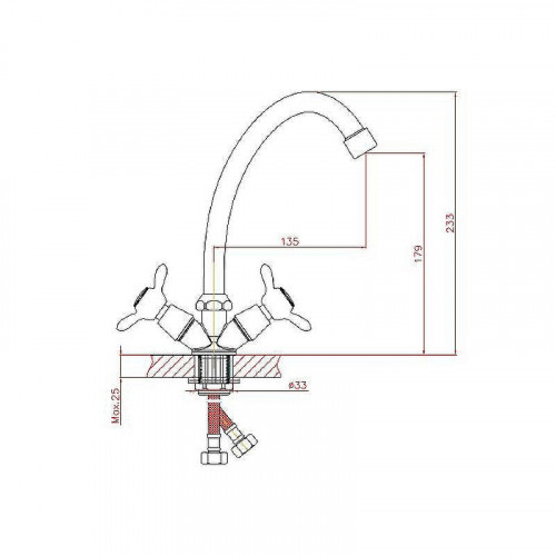 Смеситель для кухни Cron CN4012-2 Хром