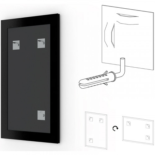 Зеркало Evoform Definite 150х70 BY 0764 в багетной раме - Состаренное серебро 37 мм стекло