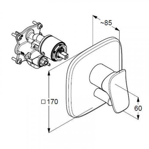 Смеситель для душа Kludi Ambienta 536500575 Хром латунь встраиваемый