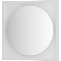 Зеркало Defesto Eclipce 60х60 DF 2236S с подсветкой 12W-3000К/в багетной раме/Сенсорный выключатель/Теплый белый свет/Белая рама