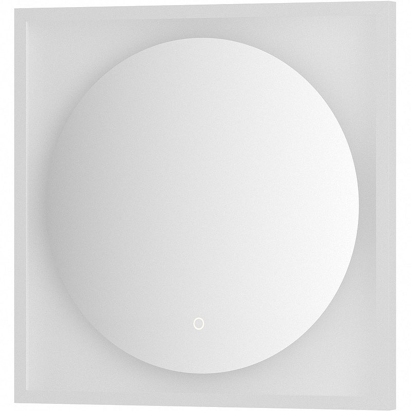 Зеркало Defesto Eclipce 60х60 DF 2236S с подсветкой 12W-3000К/в багетной раме/Сенсорный выключатель/Теплый белый свет/Белая рама