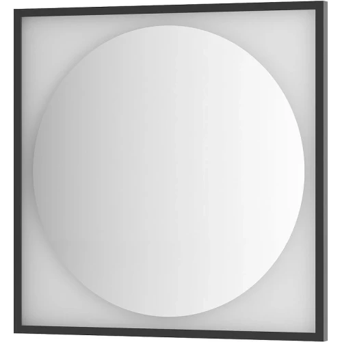Зеркало Defesto Eclipce 80х80 DF 2233 с подсветкой 18W-3000К/в багетной раме/Без выключателя/Теплый белый свет/Черная рама