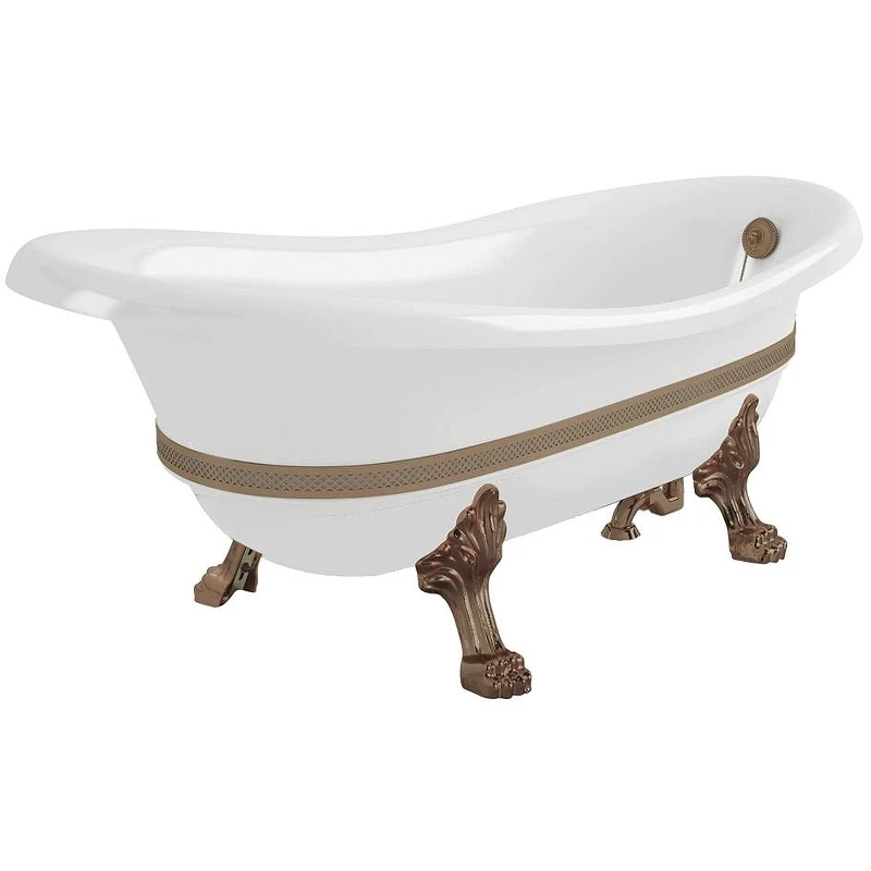 Ванна из искусственного камня Migliore Bella Decor 170x80 26989 ножки Leone Standart Бронза